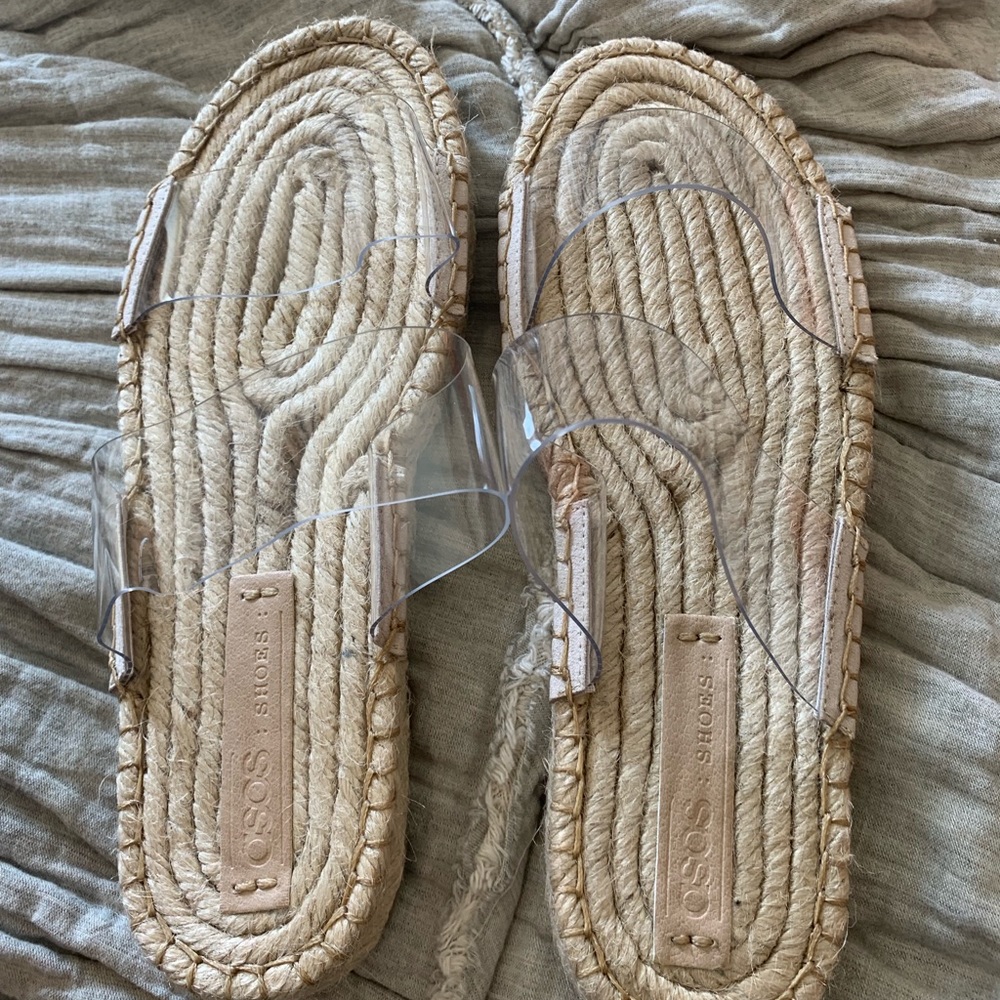 ASOS Clear Strap Slide Sandals NWOT